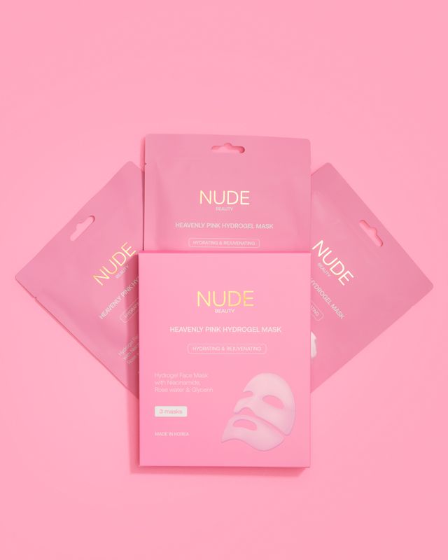 Nude Beauty Heavenly Pink Hydrogel Mask 3 pk