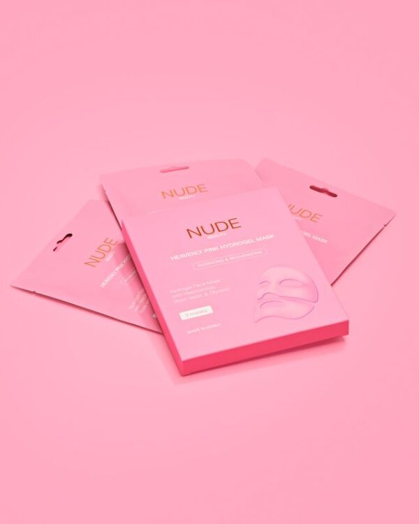 Nude Beauty Heavenly Pink Hydrogel Mask med embalasje liggende